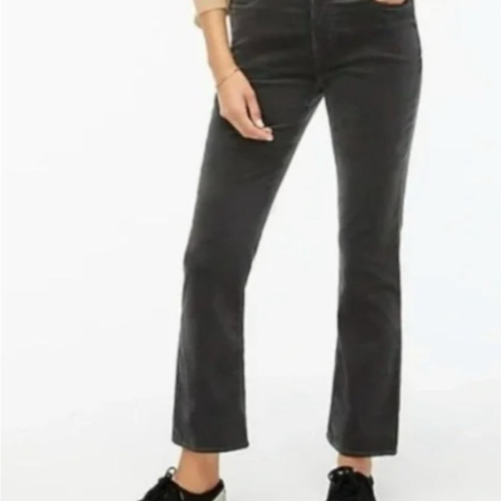 J. Crew High-Rise Crop Flare Pants in Gray